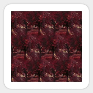 Red Fall Trees Autumn Sticker